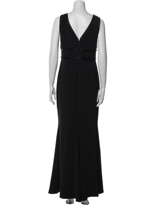 Badgley Mischka V-Neck Long Dress
