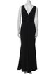 Badgley Mischka V-Neck Long Dress