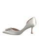 Badgley Mischka Satin Crystal Embellishments D'Orsay Pumps