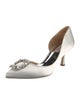 Badgley Mischka Satin Crystal Embellishments D'Orsay Pumps