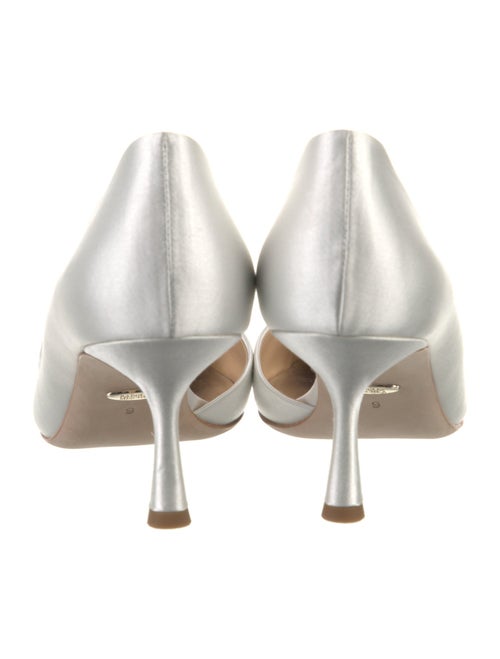 Badgley Mischka Satin Crystal Embellishments D'Orsay Pumps