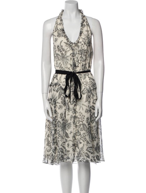 Badgley Mischka Silk Midi Length Dress