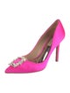 Badgley Mischka Satin Crystal Embellishments Pumps