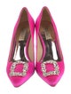 Badgley Mischka Satin Crystal Embellishments Pumps