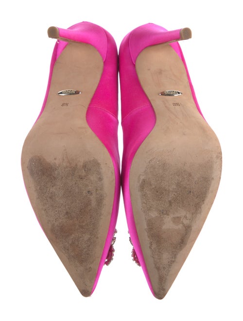 Badgley Mischka Satin Crystal Embellishments Pumps