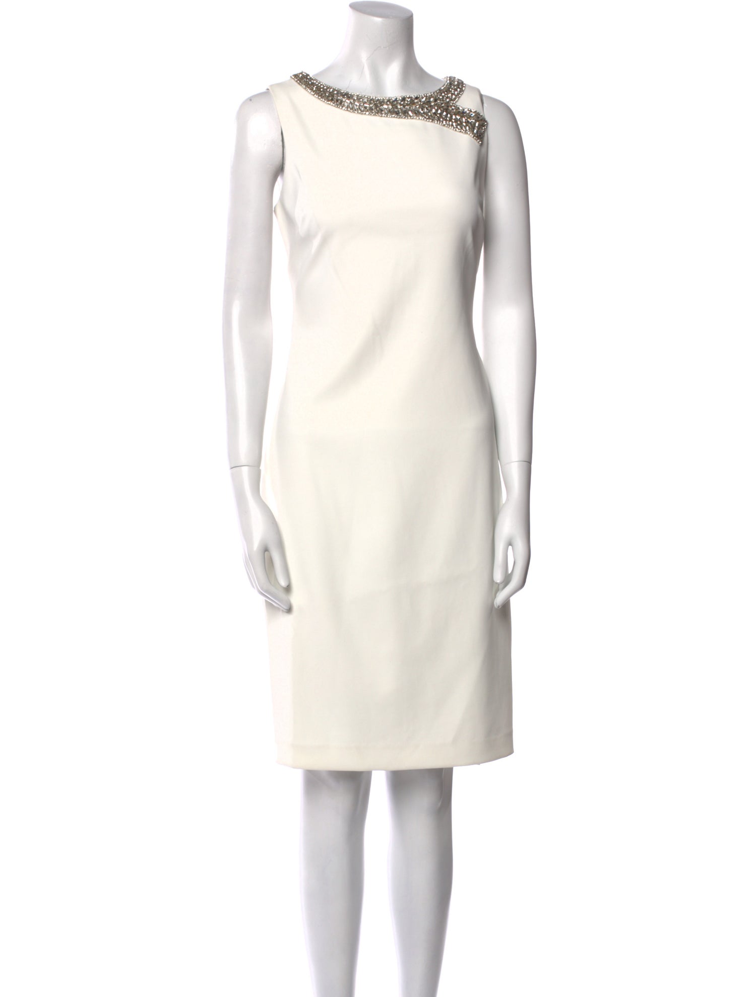 Badgley Mischka Bateau Neckline Knee-Length Dress