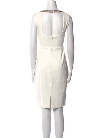 Badgley Mischka Bateau Neckline Knee-Length Dress