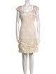 Badgley Mischka Square Neckline Knee-Length Dress