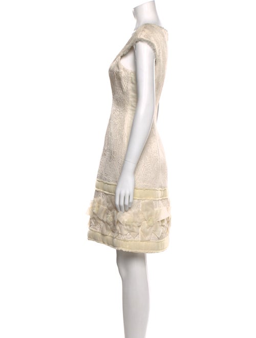 Badgley Mischka Square Neckline Knee-Length Dress