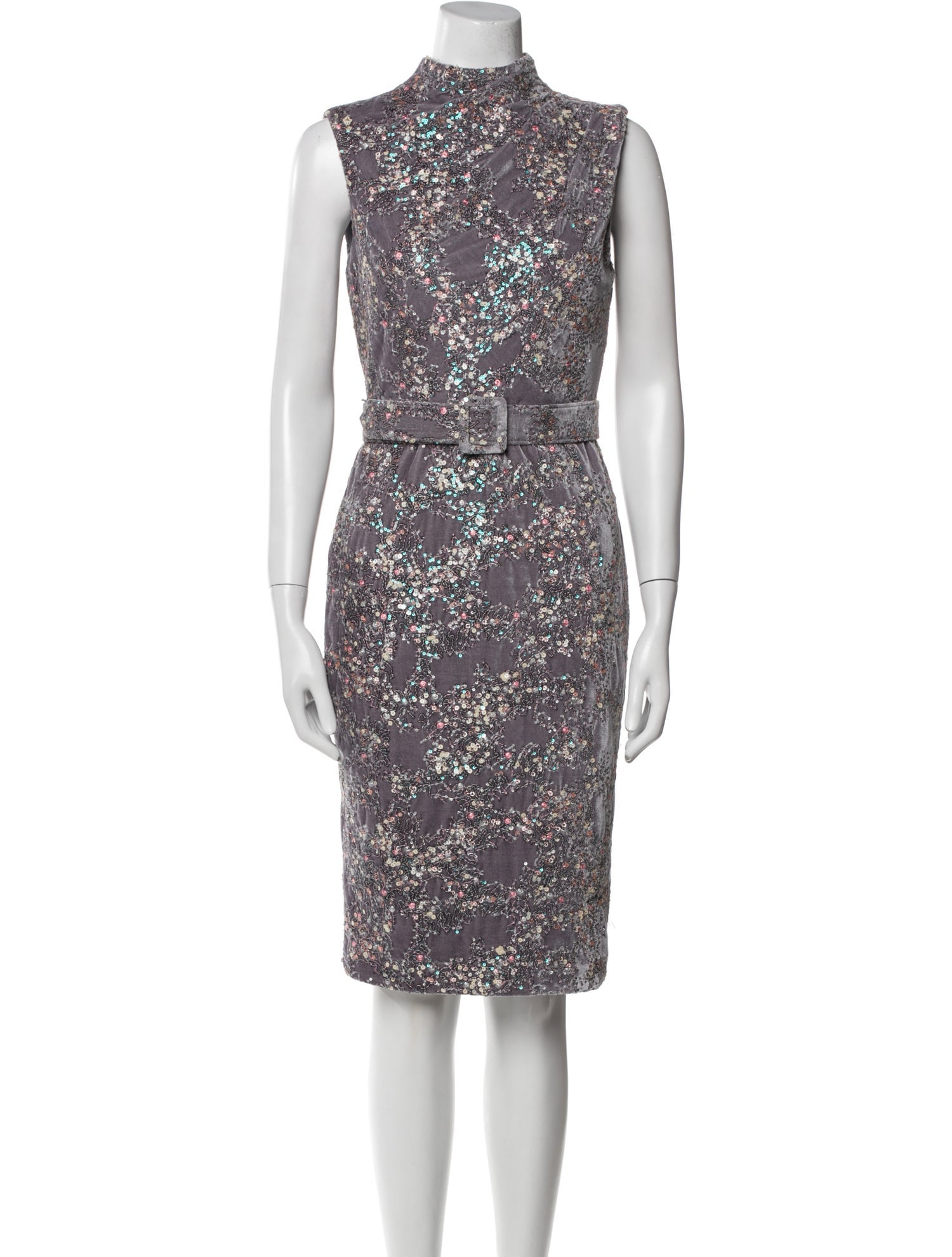 Badgley Mischka Printed Knee-Length Dress