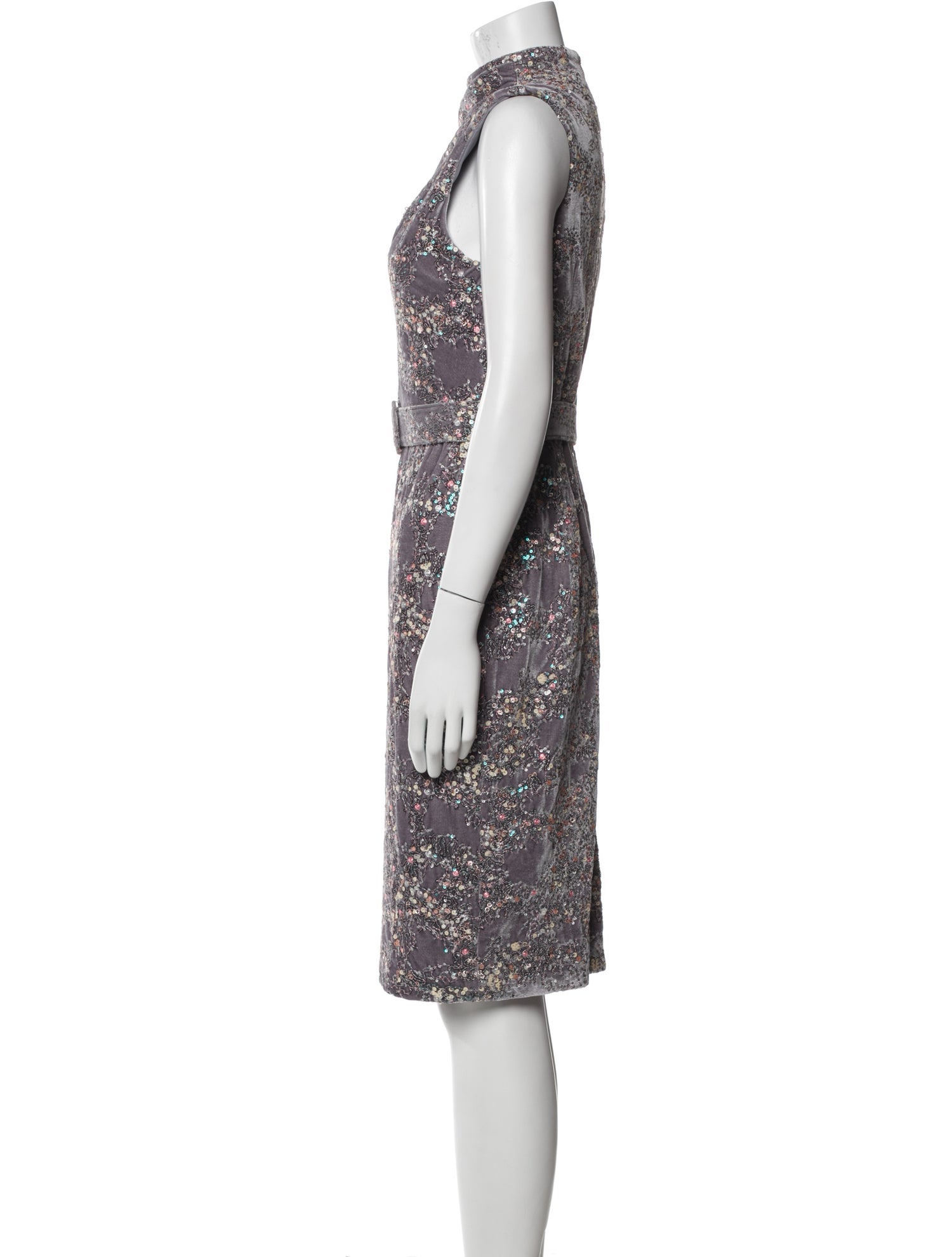 Badgley Mischka Printed Knee-Length Dress