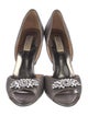 Badgley Mischka Leather Crystal Embellishments D'Orsay Pumps