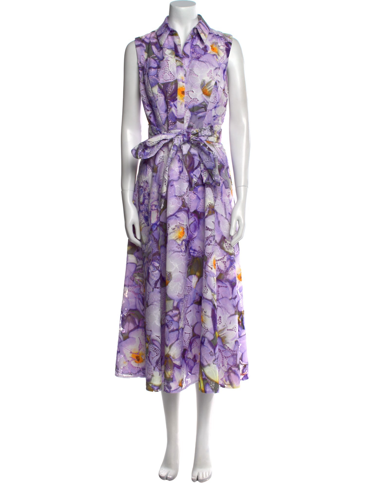 Badgley Mischka Floral Print Long Dress