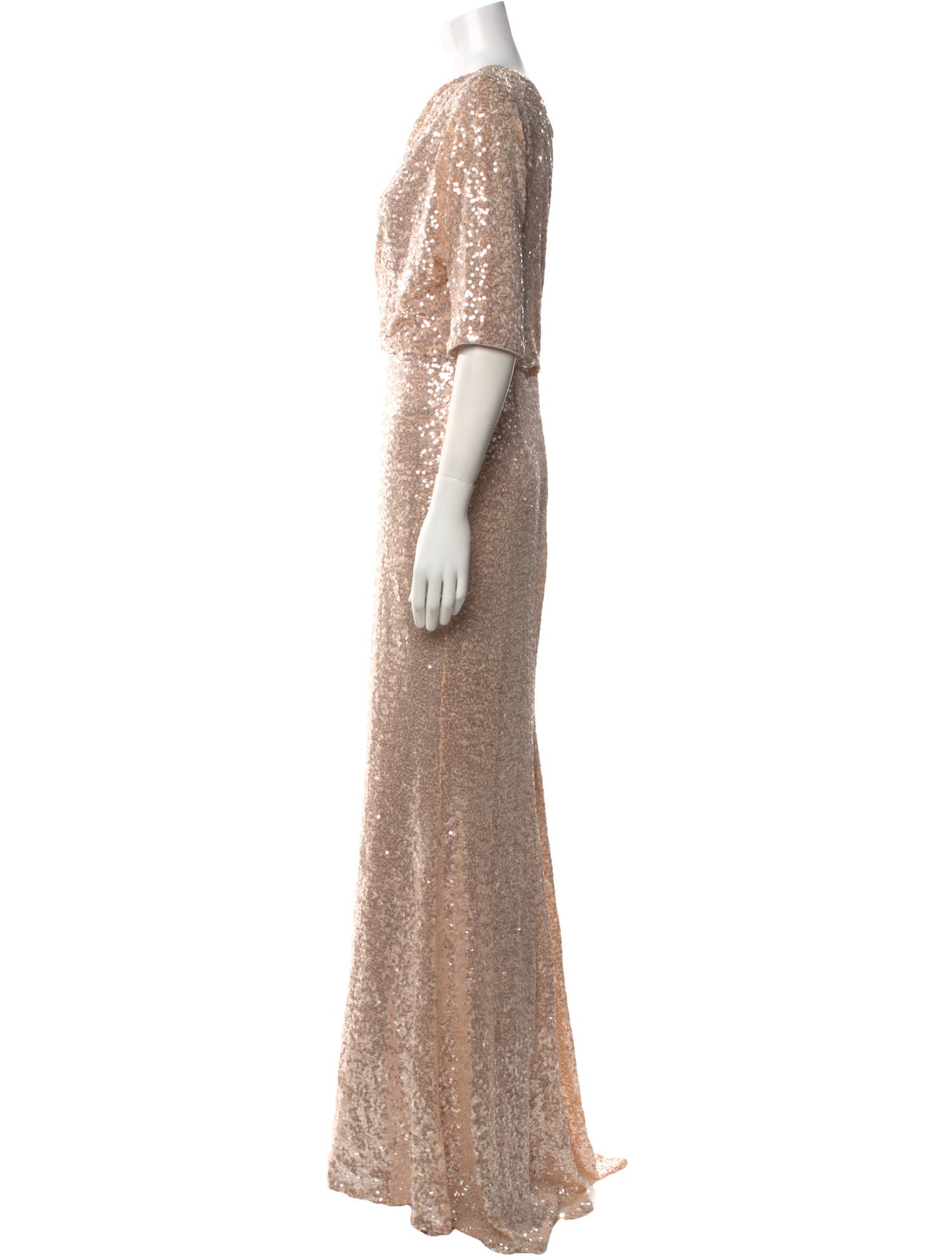 Badgley Mischka One-Shoulder Long Dress