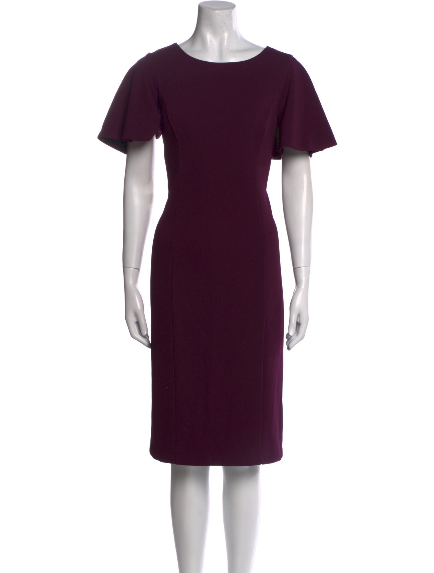 Badgley Mischka Bateau Neckline Knee-Length Dress