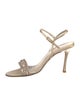 Badgley Mischka Faux Pearl Accents Satin Slingback Sandals