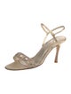 Badgley Mischka Faux Pearl Accents Satin Slingback Sandals