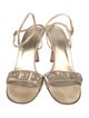 Badgley Mischka Faux Pearl Accents Satin Slingback Sandals