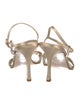 Badgley Mischka Faux Pearl Accents Satin Slingback Sandals