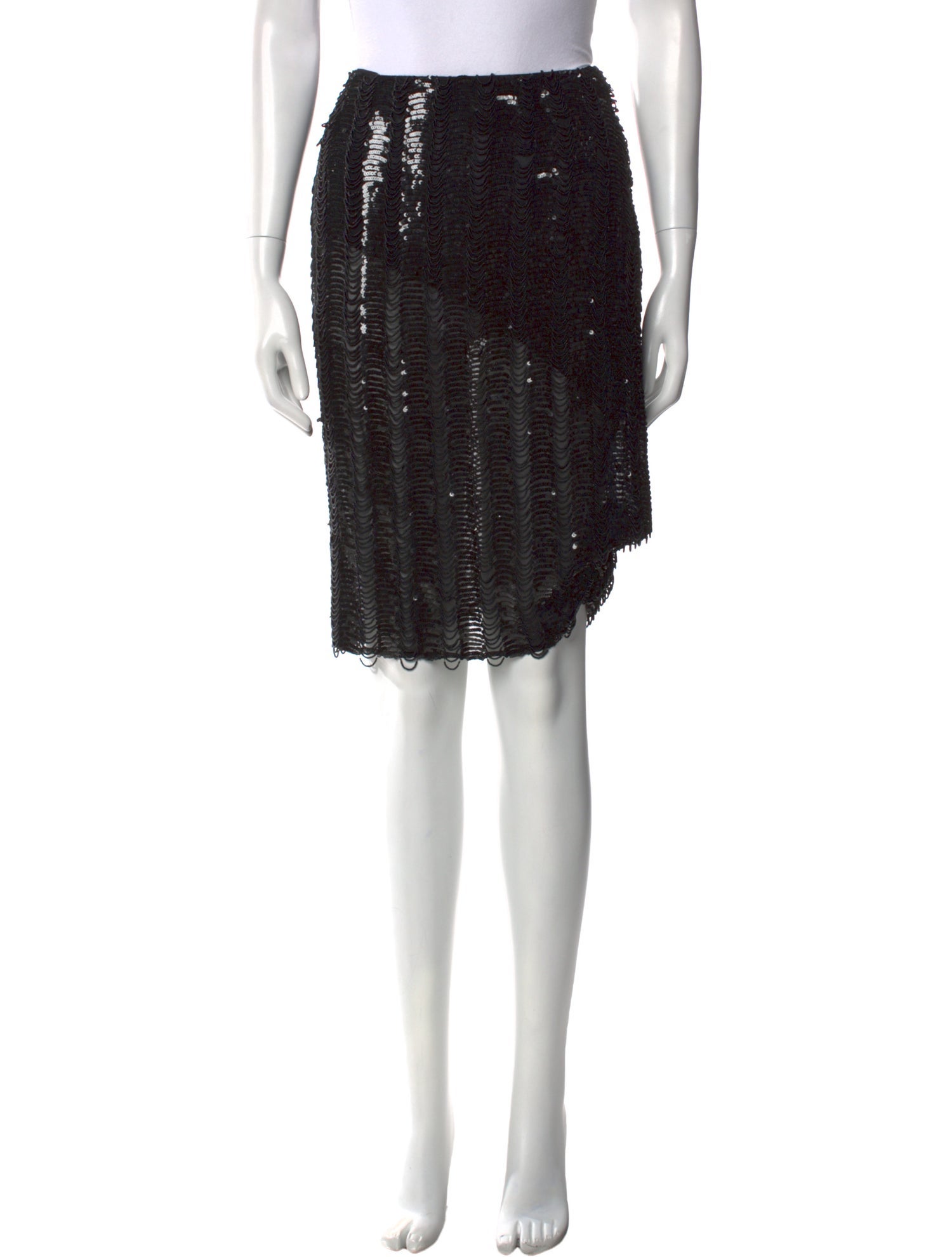 Badgley Mischka Sequin Embellishments Knee-Length Skirt