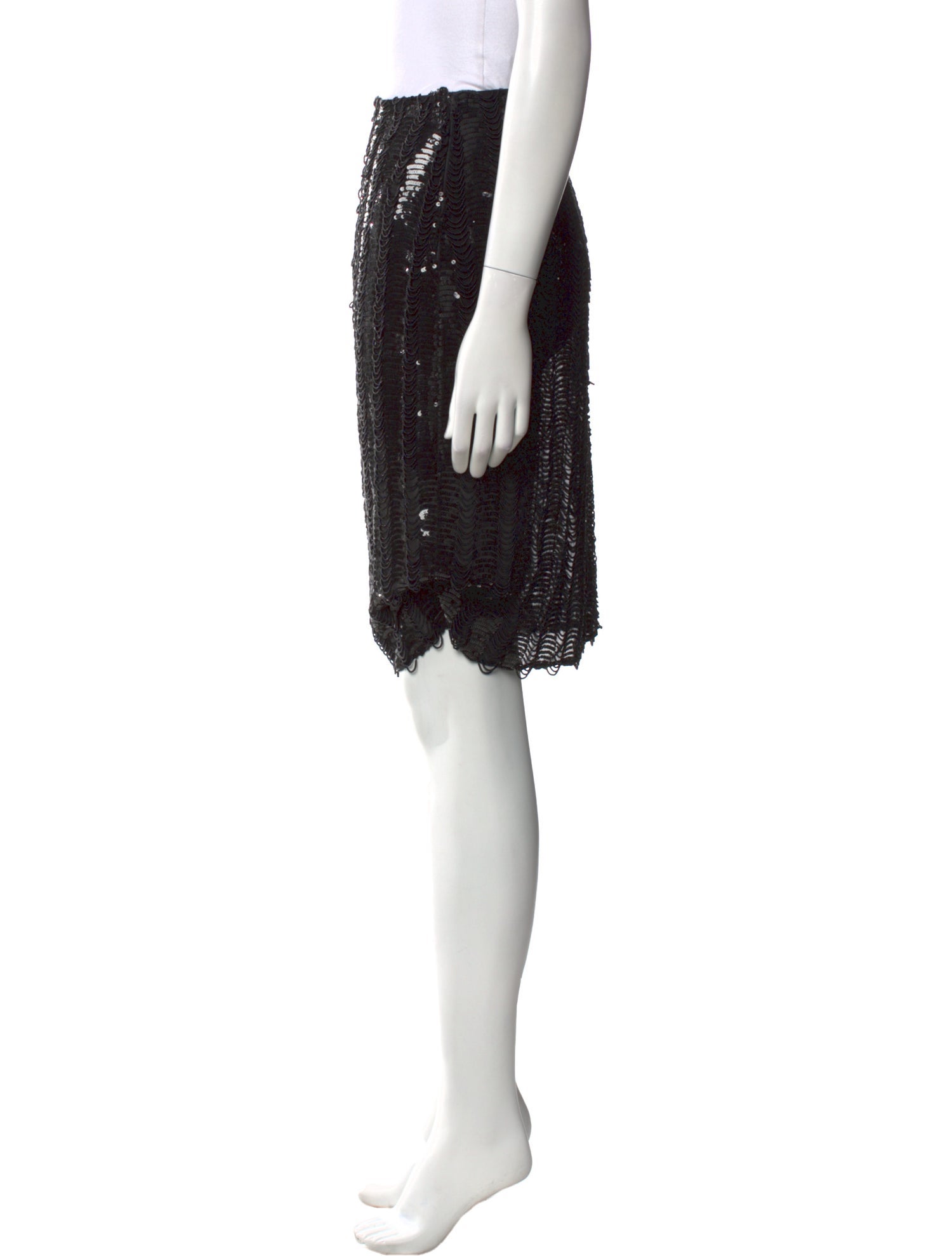 Badgley Mischka Sequin Embellishments Knee-Length Skirt