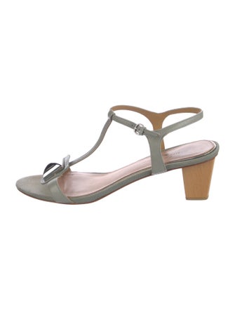 Badgley Mischka Leather T-Strap Sandals