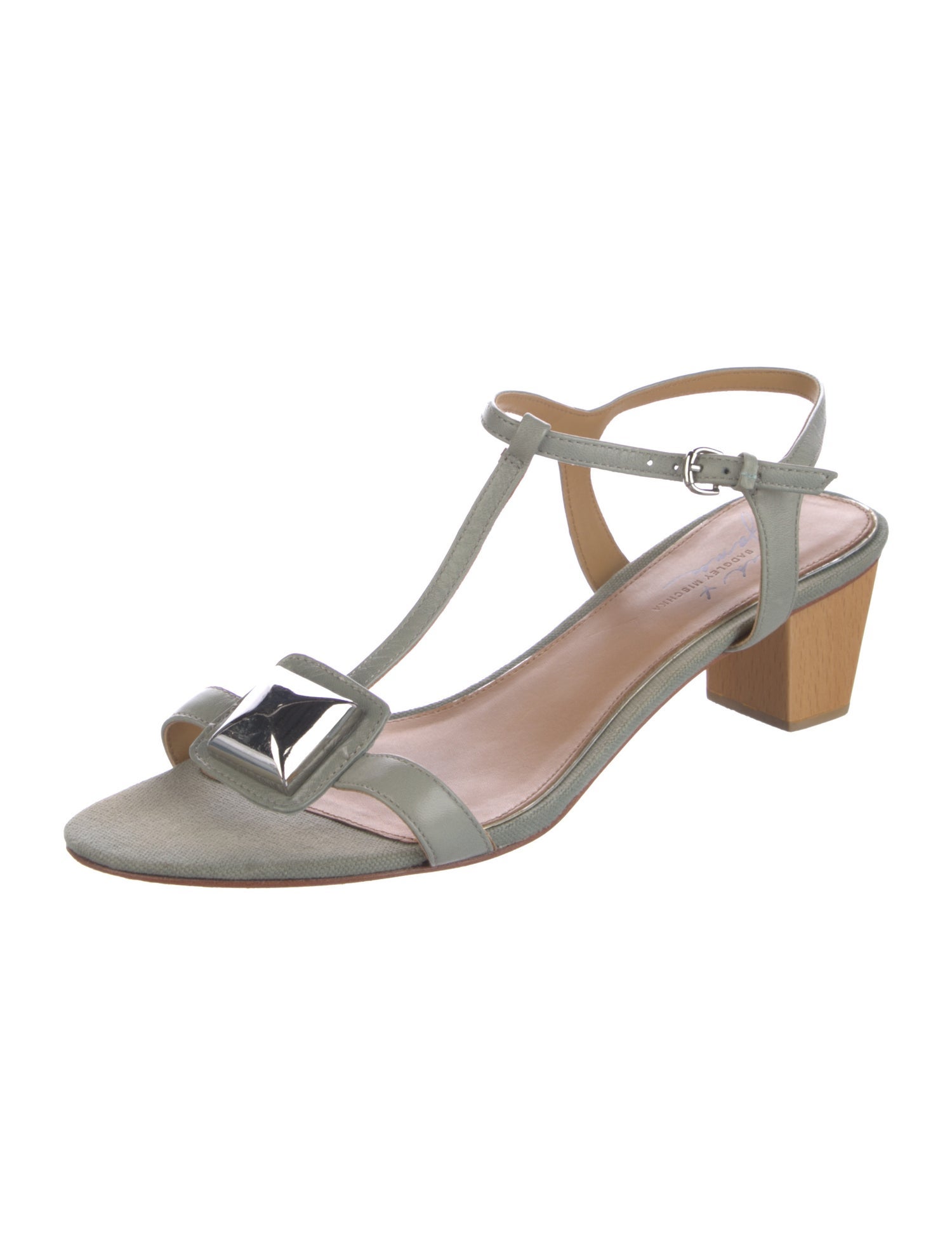 Badgley Mischka Leather T-Strap Sandals