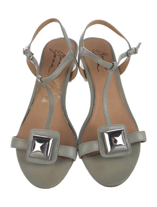Badgley Mischka Leather T-Strap Sandals