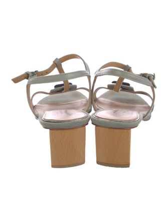 Badgley Mischka Leather T-Strap Sandals