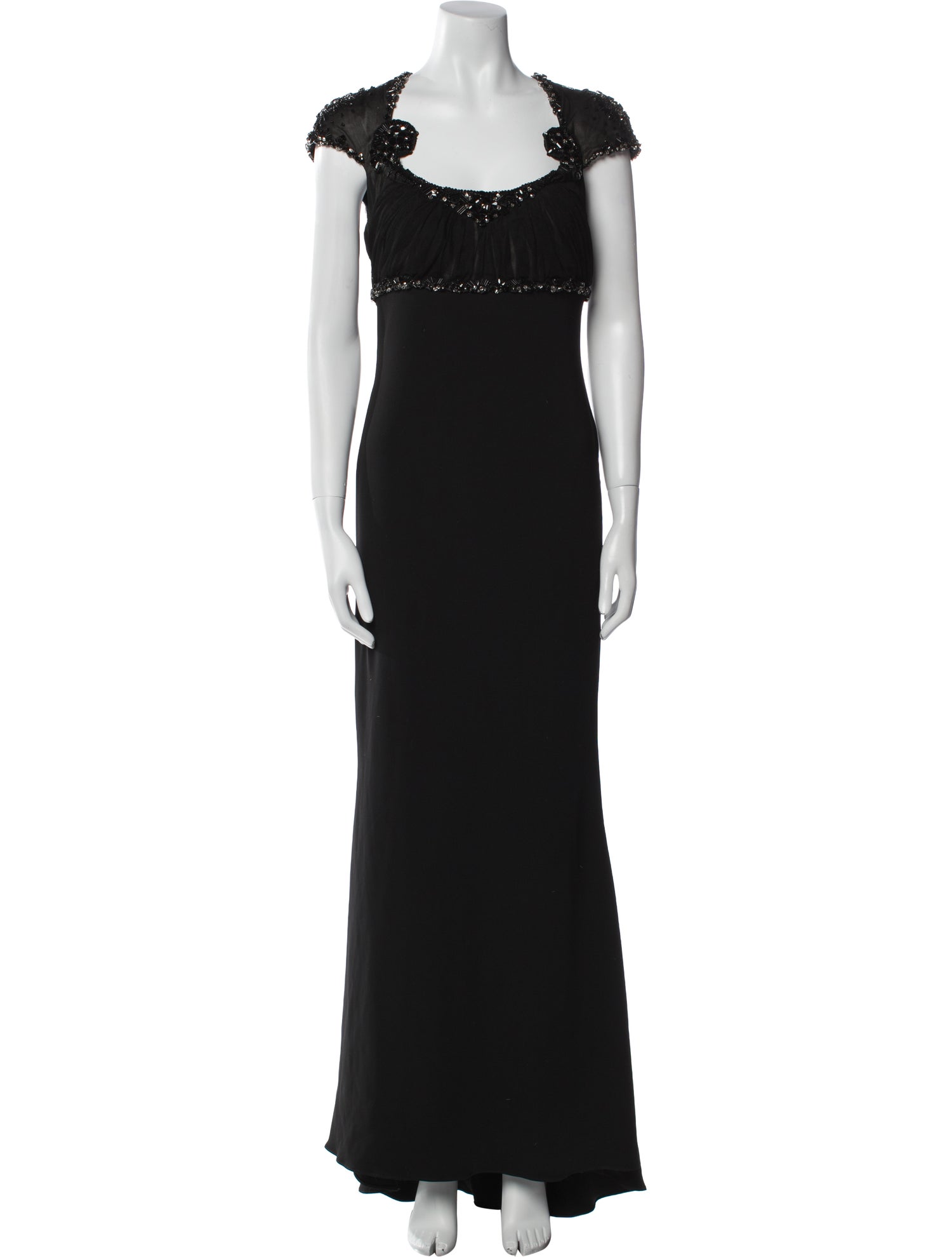 Badgley Mischka Square Neckline Long Dress