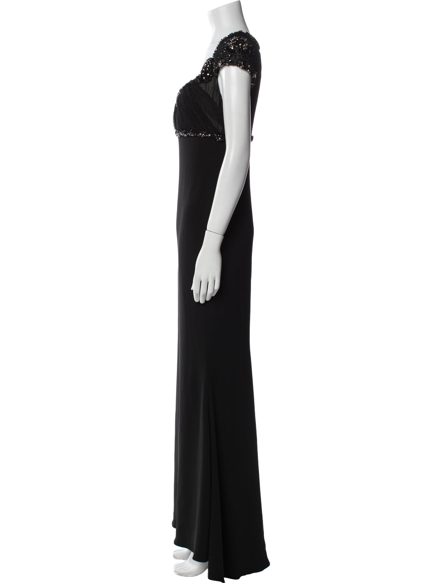 Badgley Mischka Square Neckline Long Dress