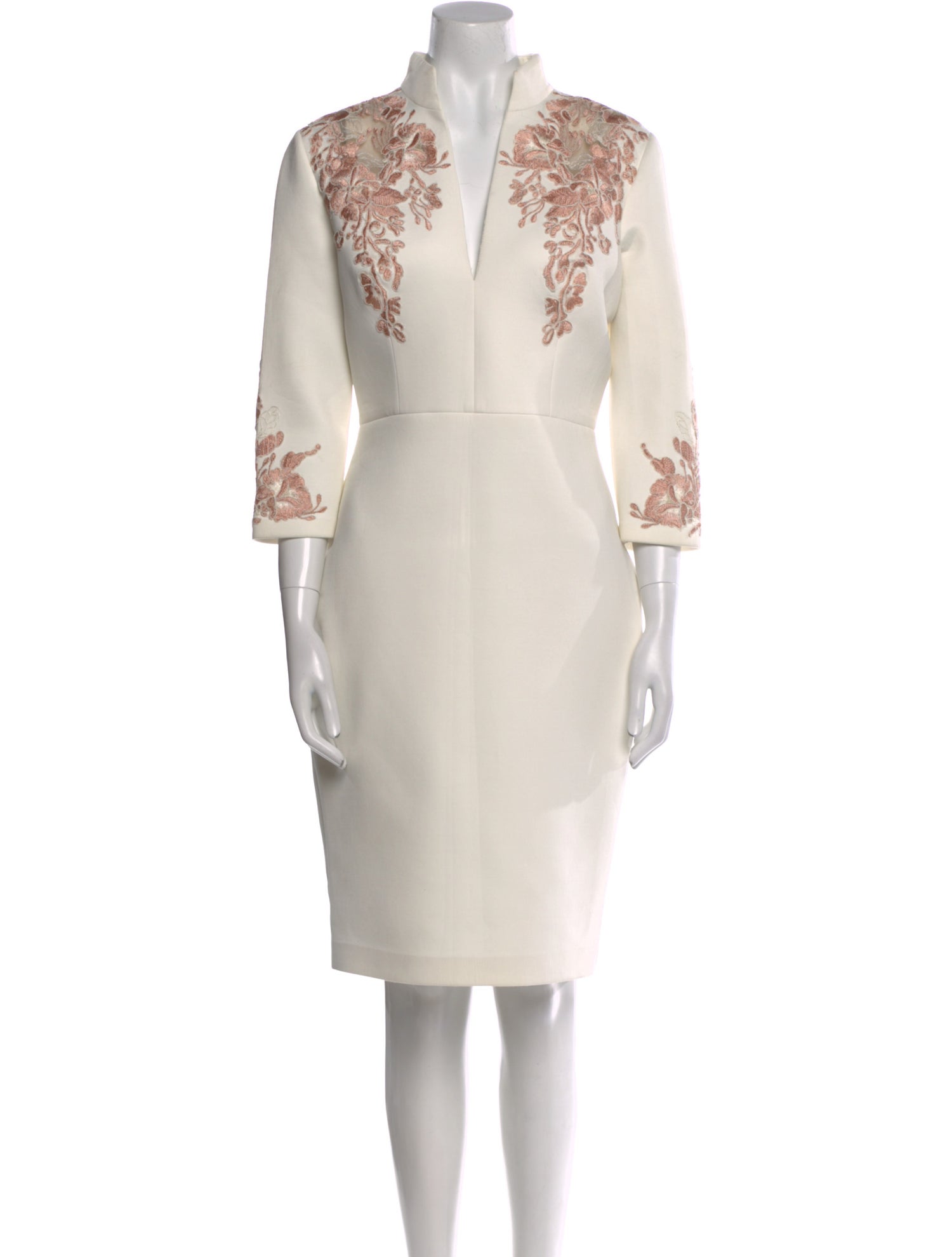 Badgley Mischka V-Neck Midi Length Dress