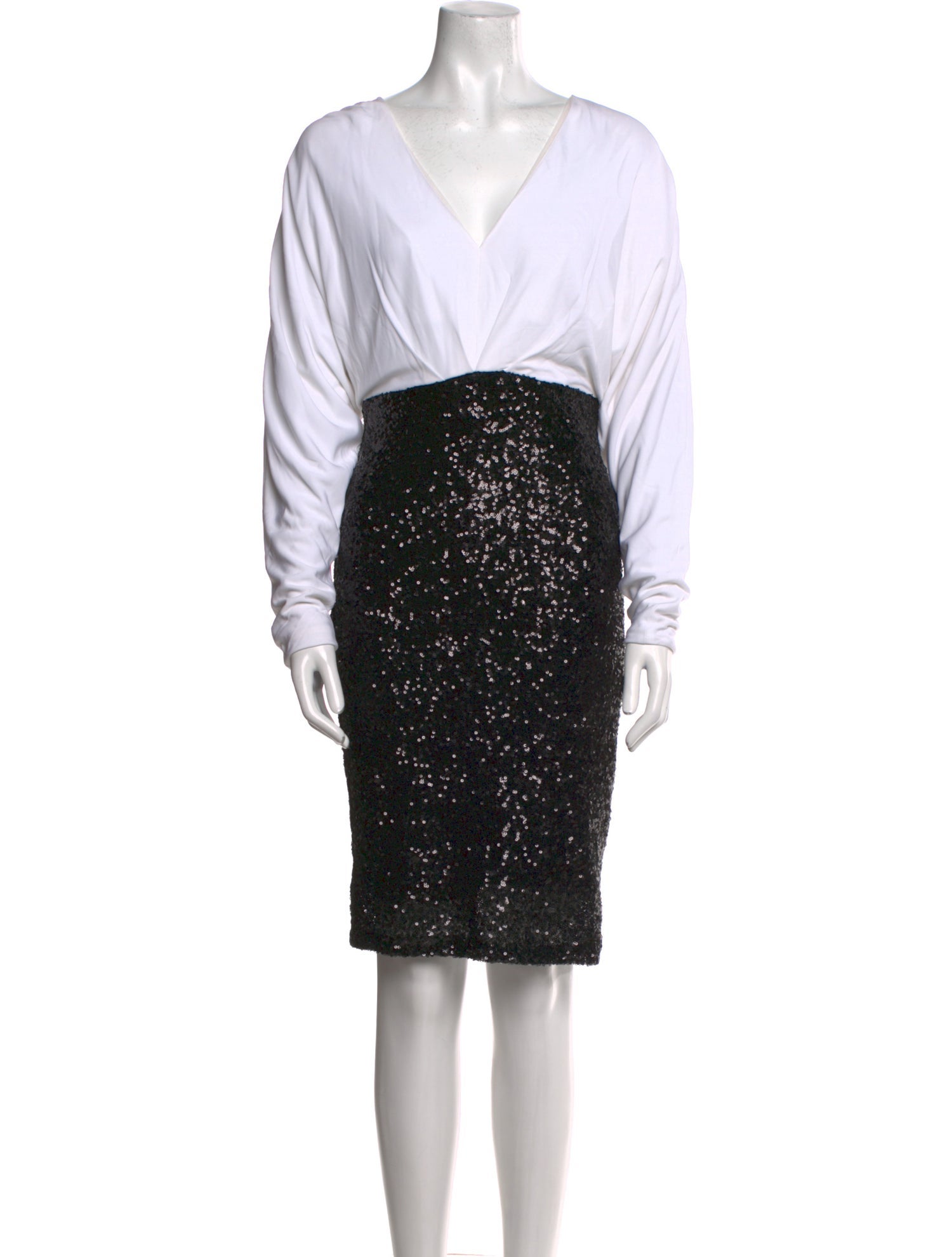 Badgley Mischka Colorblock Pattern Knee-Length Dress