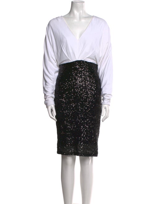 Badgley Mischka Colorblock Pattern Knee-Length Dress