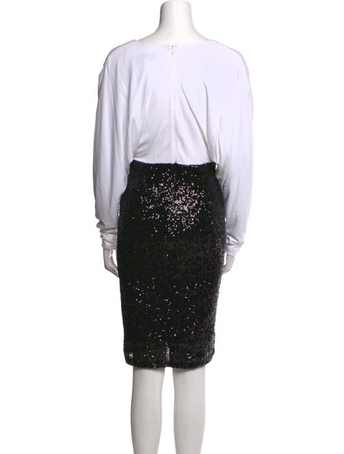 Badgley Mischka Colorblock Pattern Knee-Length Dress