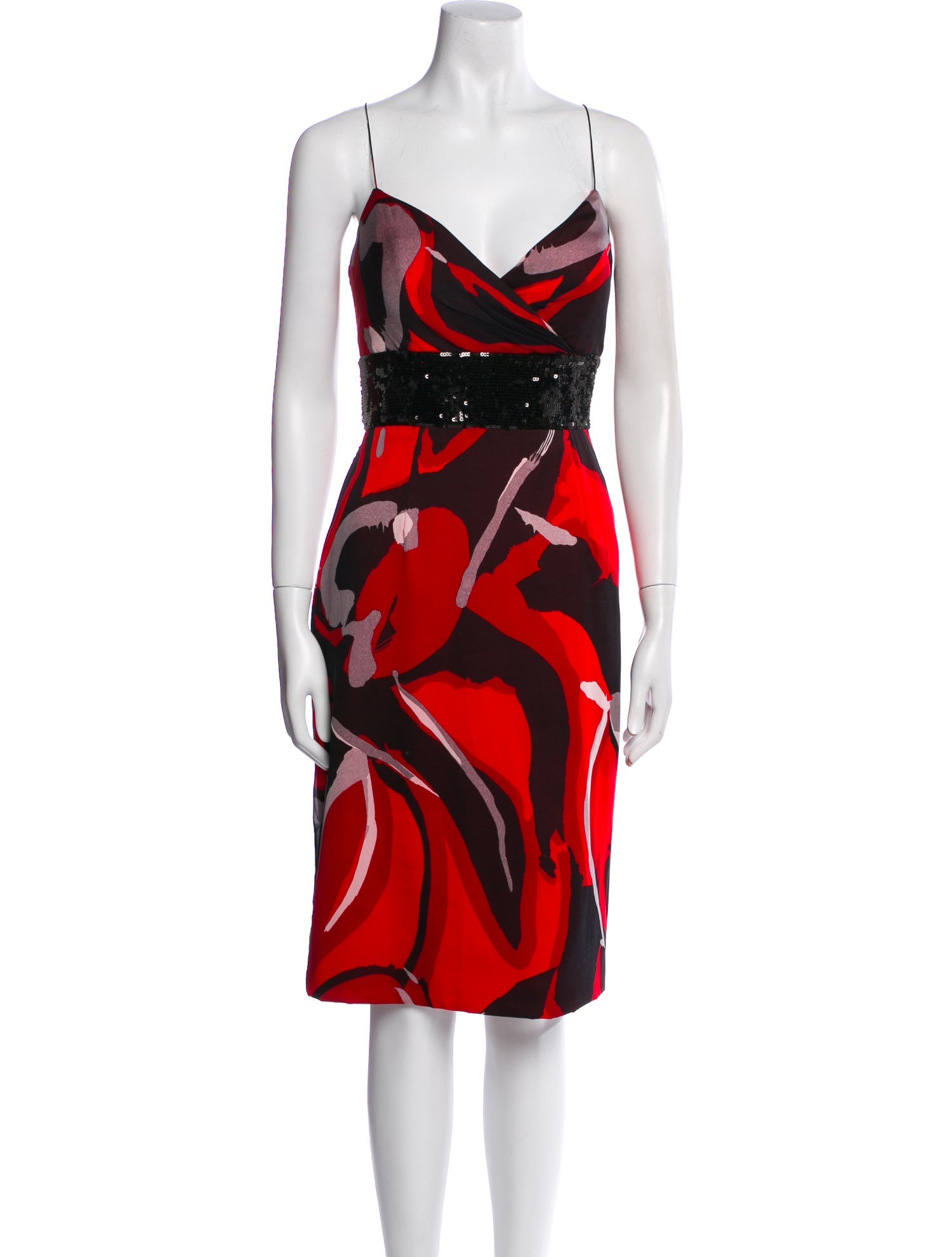 Badgley Mischka Silk Knee-Length Dress