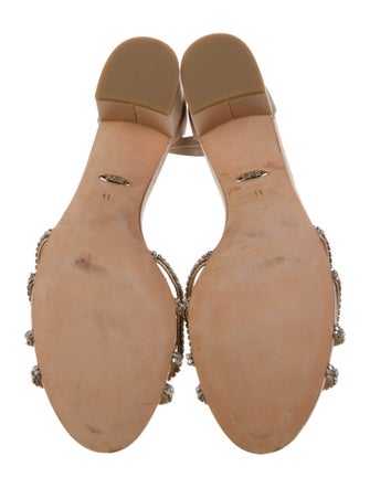 Badgley Mischka Satin Crystal Embellishments Sandals
