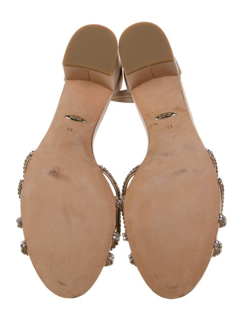Badgley Mischka Satin Crystal Embellishments Sandals