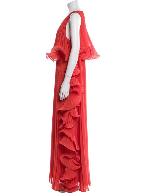 Badgley Mischka Crew Neck Long Dress