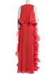 Badgley Mischka Crew Neck Long Dress