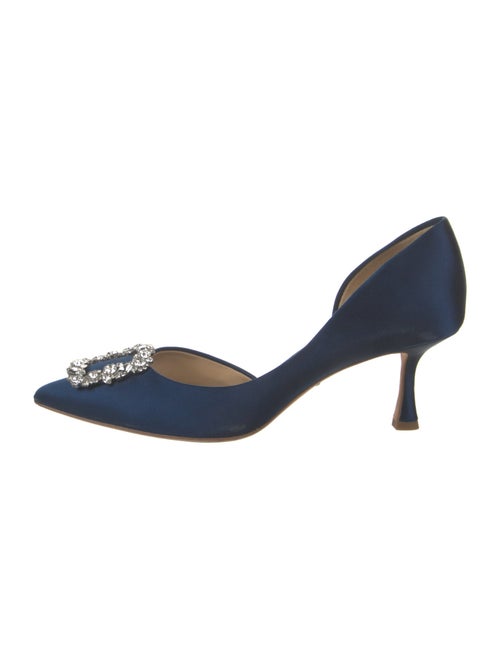 Badgley Mischka Satin Crystal Embellishments D'Orsay Pumps