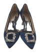 Badgley Mischka Satin Crystal Embellishments D'Orsay Pumps