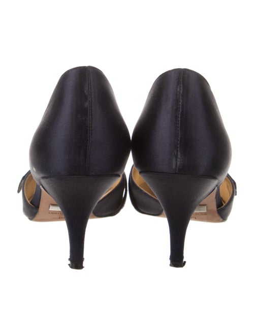 Badgley Mischka Satin Crystal Embellishments D'Orsay Pumps