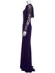 Badgley Mischka Bateau Neckline Long Dress