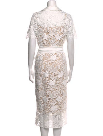 Badgley Mischka Lace Pattern Midi Length Dress