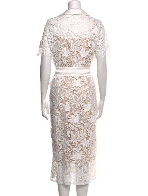 Badgley Mischka Lace Pattern Midi Length Dress
