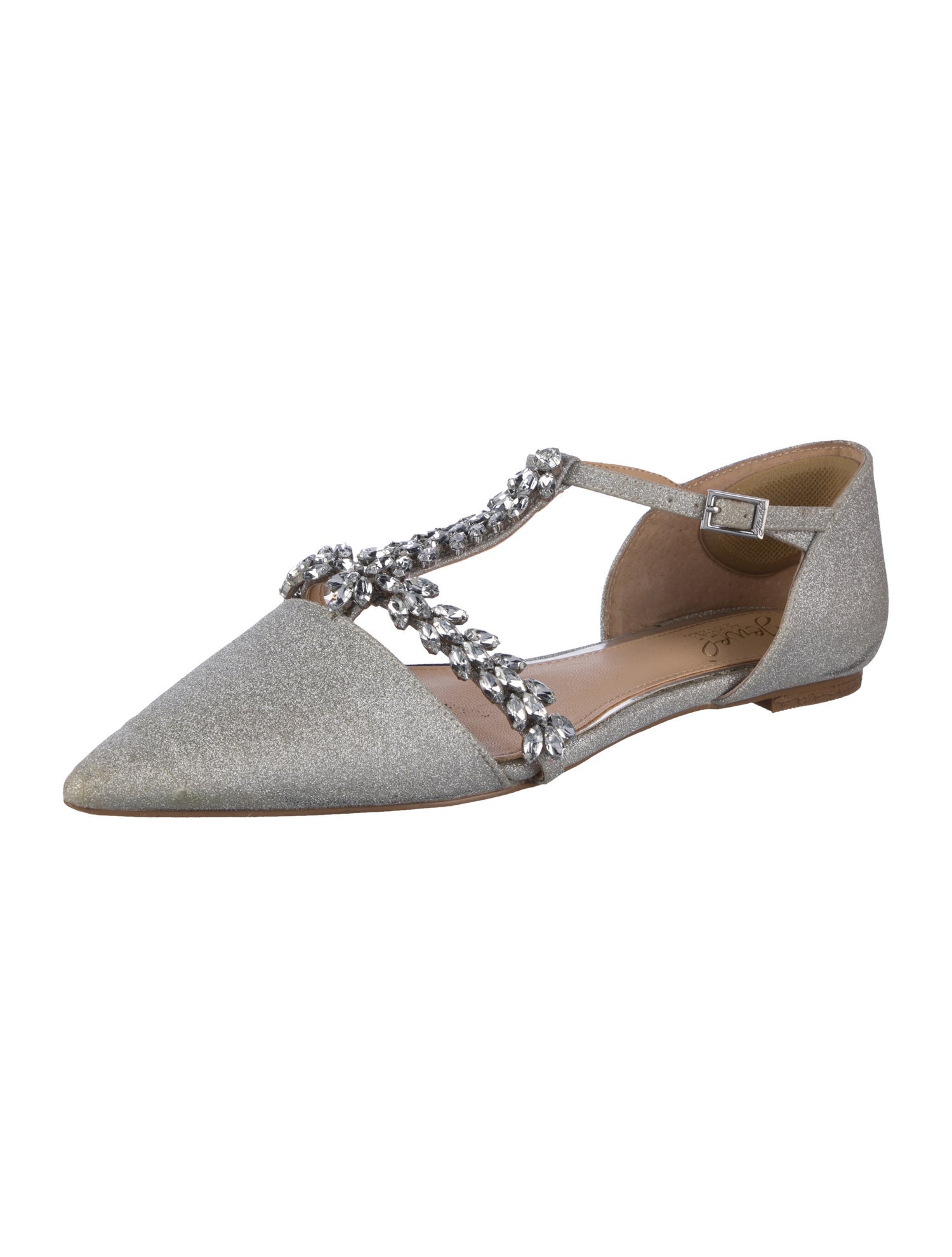 Badgley Mischka Glitter D'Orsay Flats
