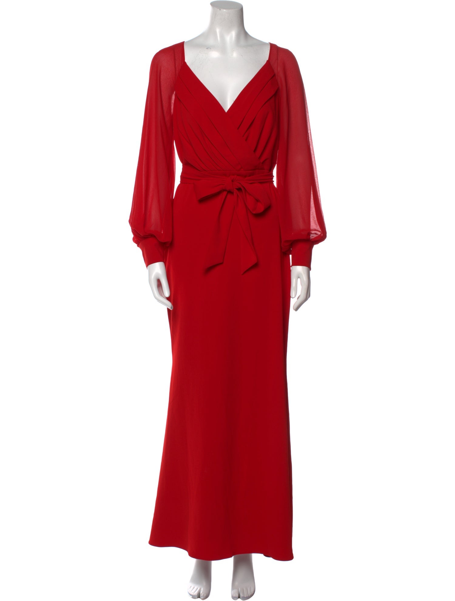 Badgley Mischka V-Neck Long Dress