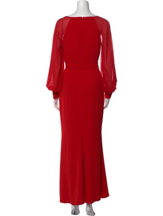 Badgley Mischka V-Neck Long Dress