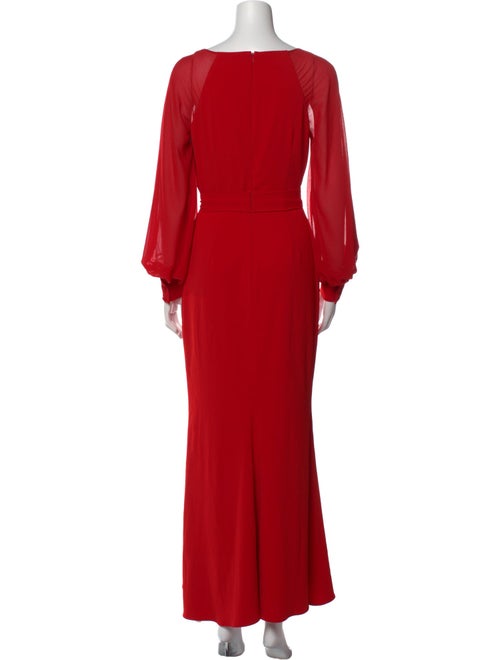 Badgley Mischka V-Neck Long Dress